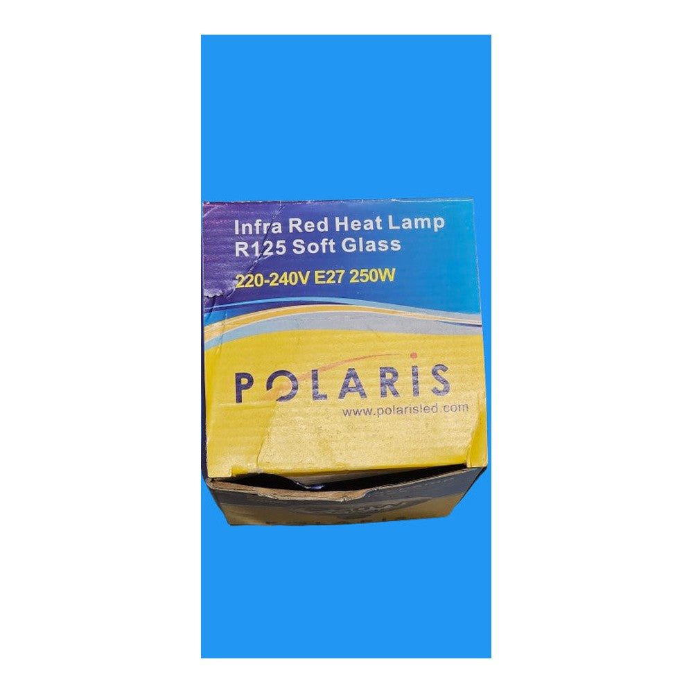 E27 R125 250W Infra Red Heat Lamp Bulb Soft Glass Polaris 220-240v Clear