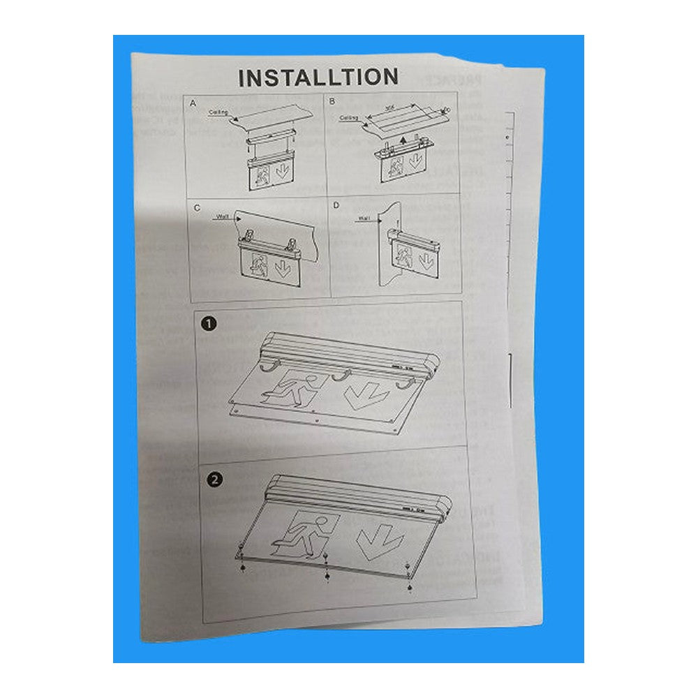 LED Emergency Exit Signs Left / Right Pointing IP20 RoHS 220 - 240v DP-939LM