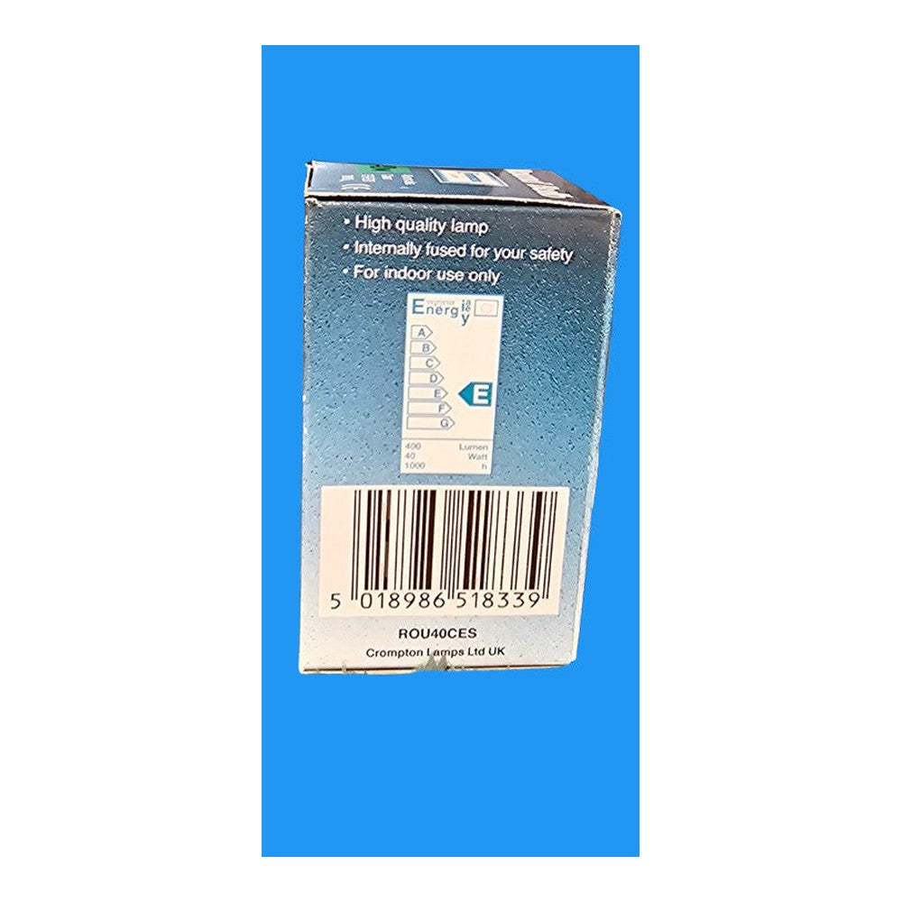 ES-E27 40W Crompton Clear Round Bulb Lamp 240V ( Pack of 2 )