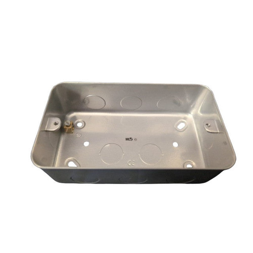 2x 2 Gang 44mm Single Metal Heavy Duty Back Box to Match Knightsbridge M Series