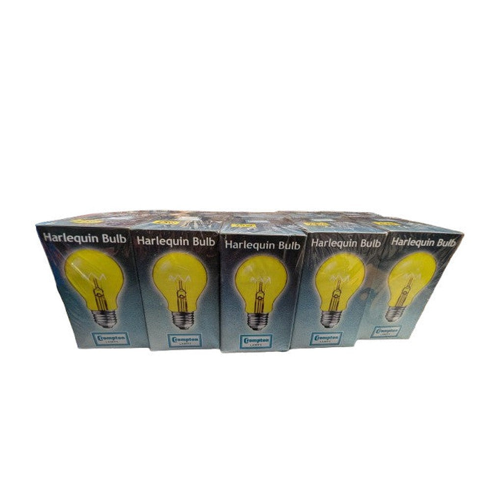 E27 25W ( Pack of 5 ) Crompton Harlequin Translucent Yellow Light Bulb