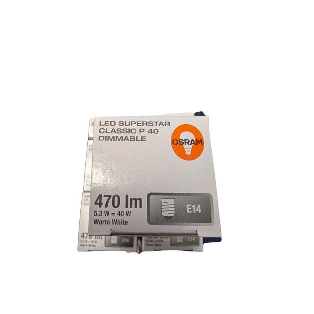 E14 5.3W = 40W ( 2 Pack ) Osram LED Superstar Classic Dimmable Warm White  470lm