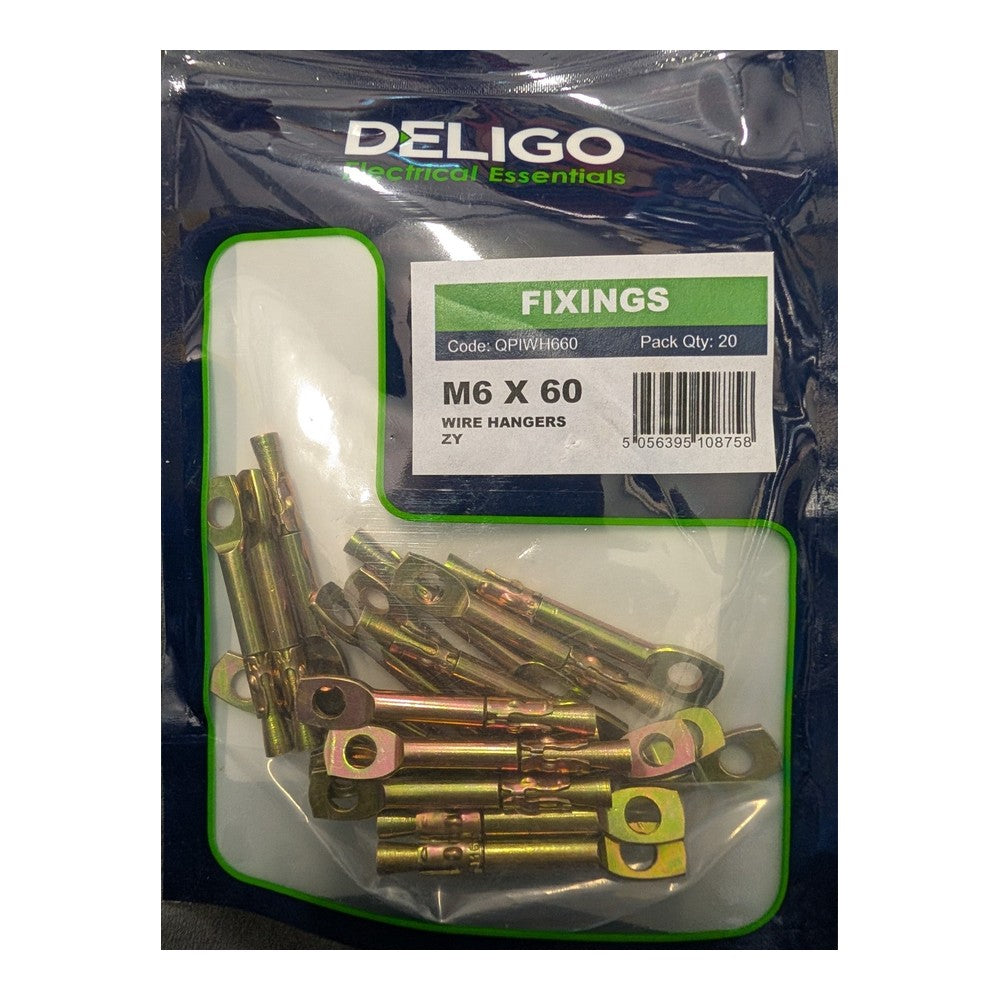 Deligo M6 X 60 Wire  Hangers ZY Pack Of 20