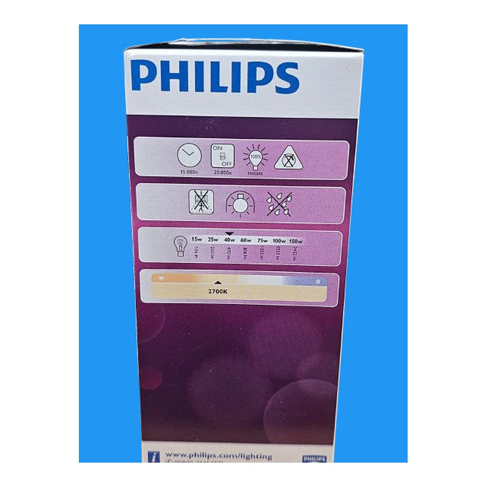2 x 4w E27 ES Philips Classic LED Bulb Lamp 470lm