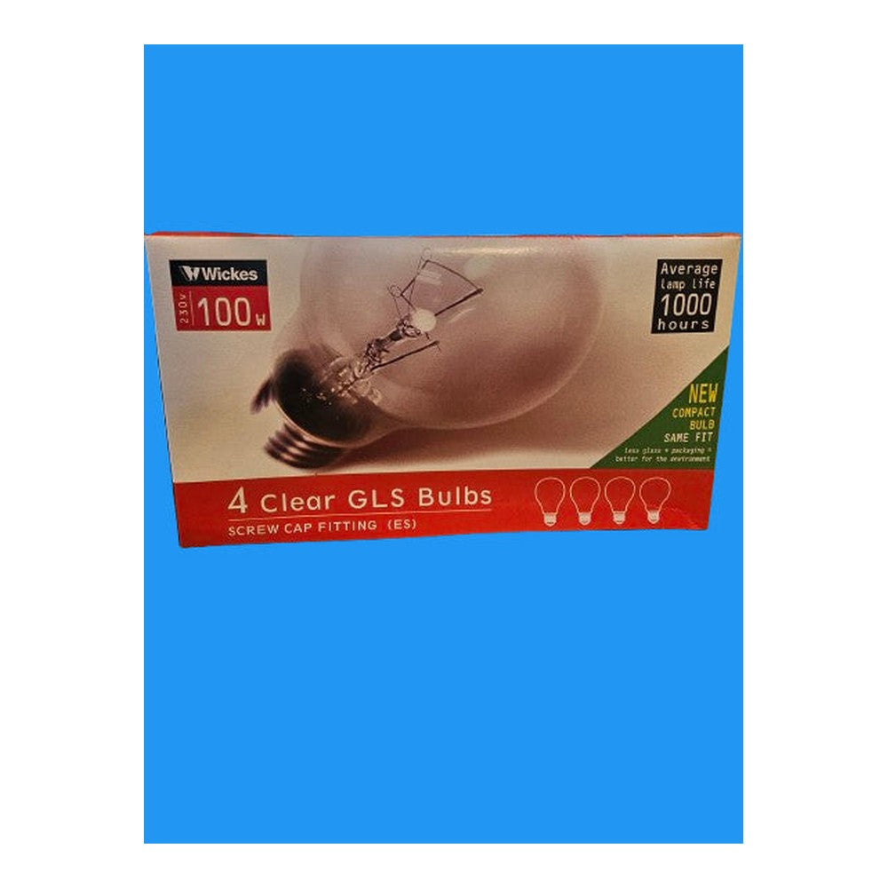 Wickes 4 Clear GLS Bulbs ES Screw Type Compact Bulb Same Fit 230v Dimmable