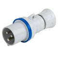 2x Gewiss GW60004H Plug 2 Pole & Earth Blue 230 Volt 16 Amp