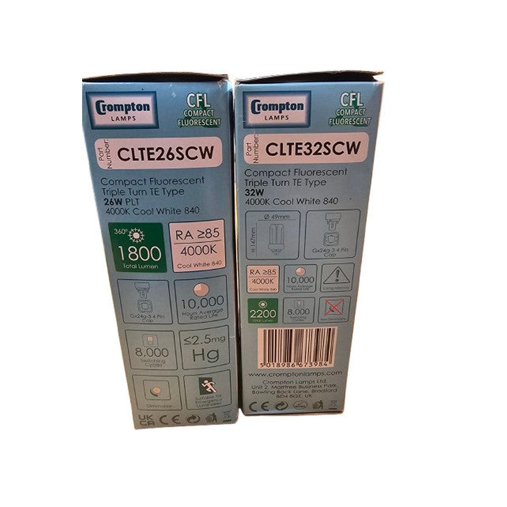GX24q-3 Triple Turn TE Type. 4 Pin 26 or 32w