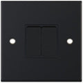 Selectric 5M Matt Black 2 Gang 10A 2 Way Switch with Black Insert