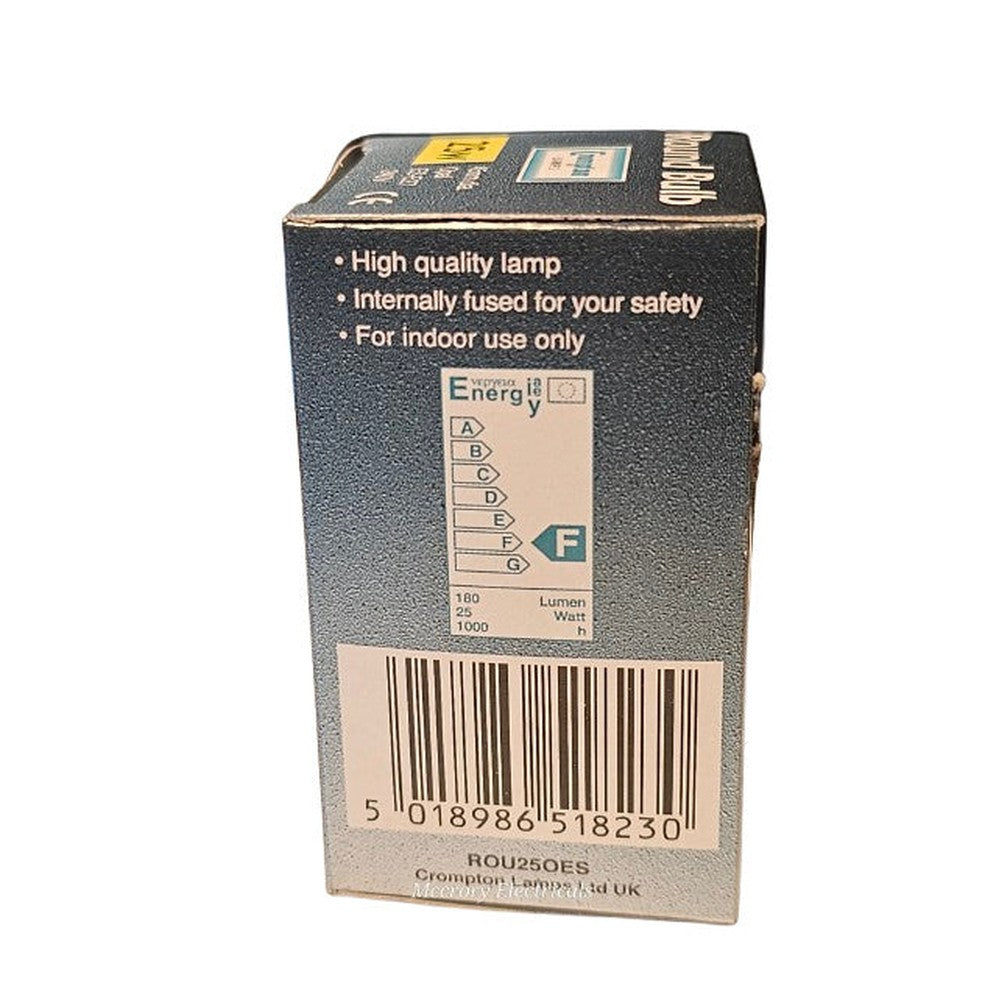 ES-E27 25w Crompton Clear 240v Opal Bulb Lamp 45mm Dia