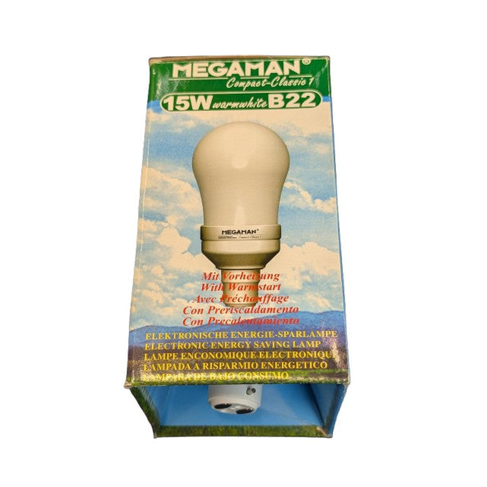 Megaman 15W Warm White B22 Compact Classic 1 Bulb With Warm Start