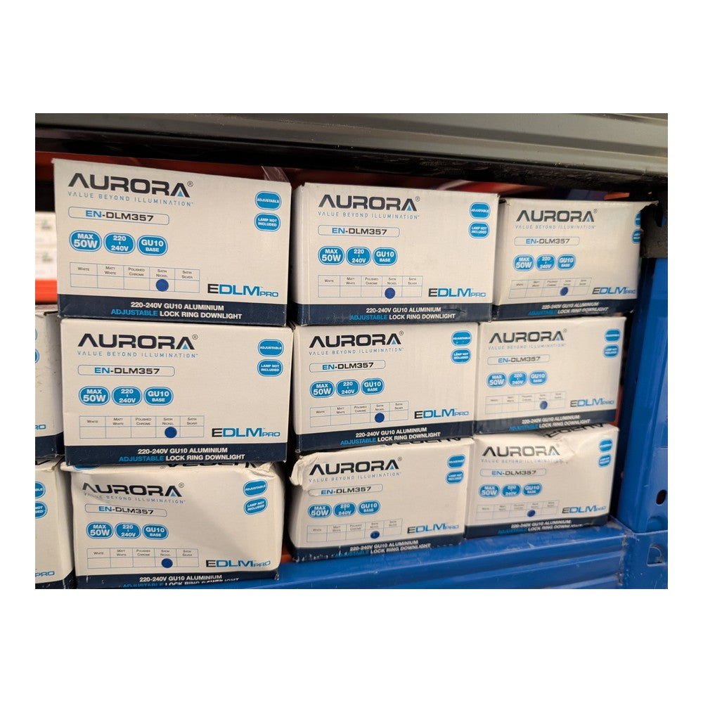 2x AURORA EN-DLM357 Polished Chrome GU10 Adjustable Tilt Downlight