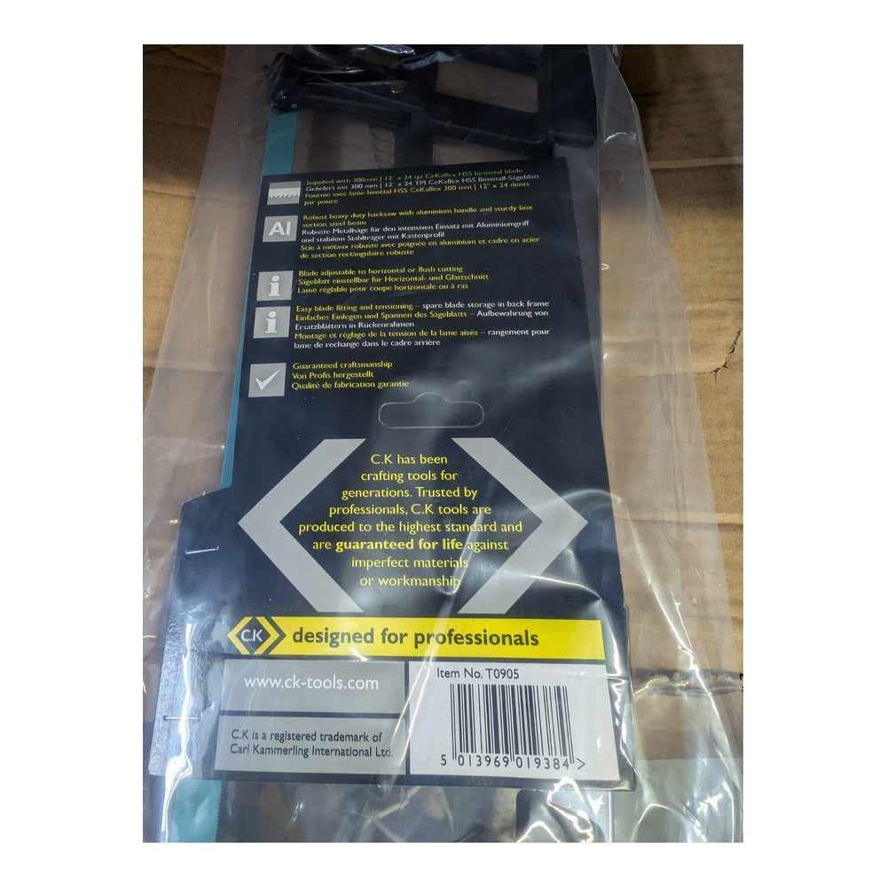 2x T0905 300mm) 12" Heavy Duty Steel Hacksaw Plus 24TPI Cekaflex Bi-Metal Blade