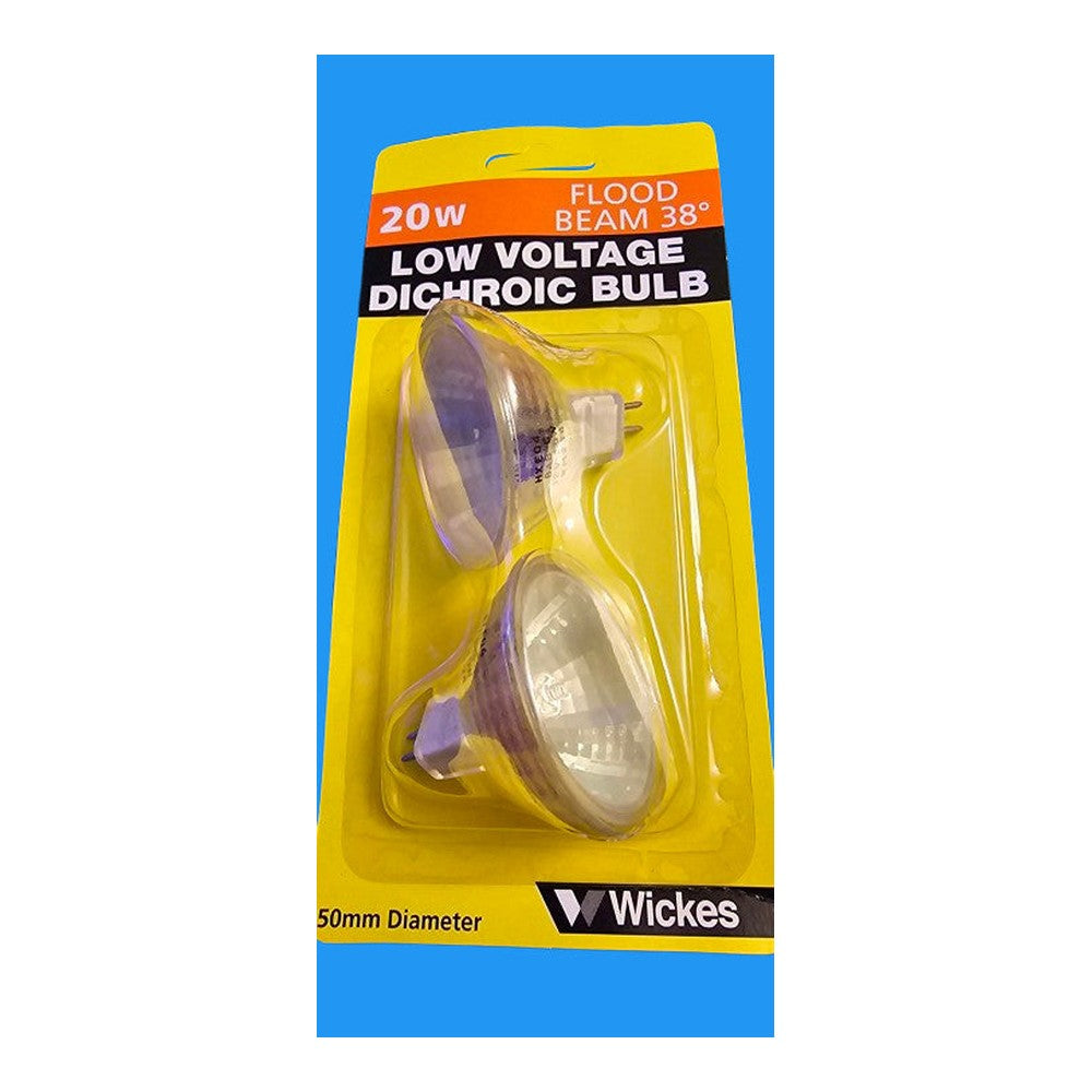 MR16 GU5.3 20w Wickes Low Voltage Dichroic Bulbs Pack of 2