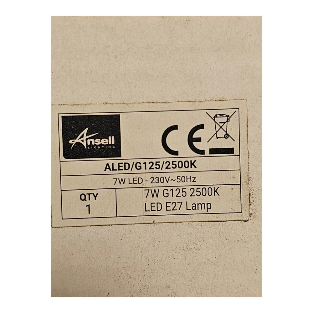 Ansell E27 LED Lamp ALED/G125/2500K 7W