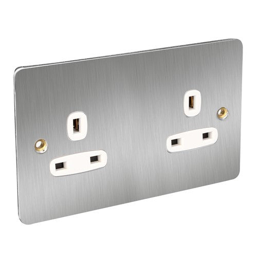 CED Satin Chrome Switches & Sockets - Axiom Electrical Fuse USB Cooker Flatplate