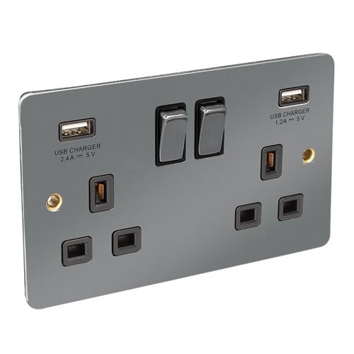 CED Black Nickel Switches & Sockets Flat Range - Axiom Electrical Flatplate