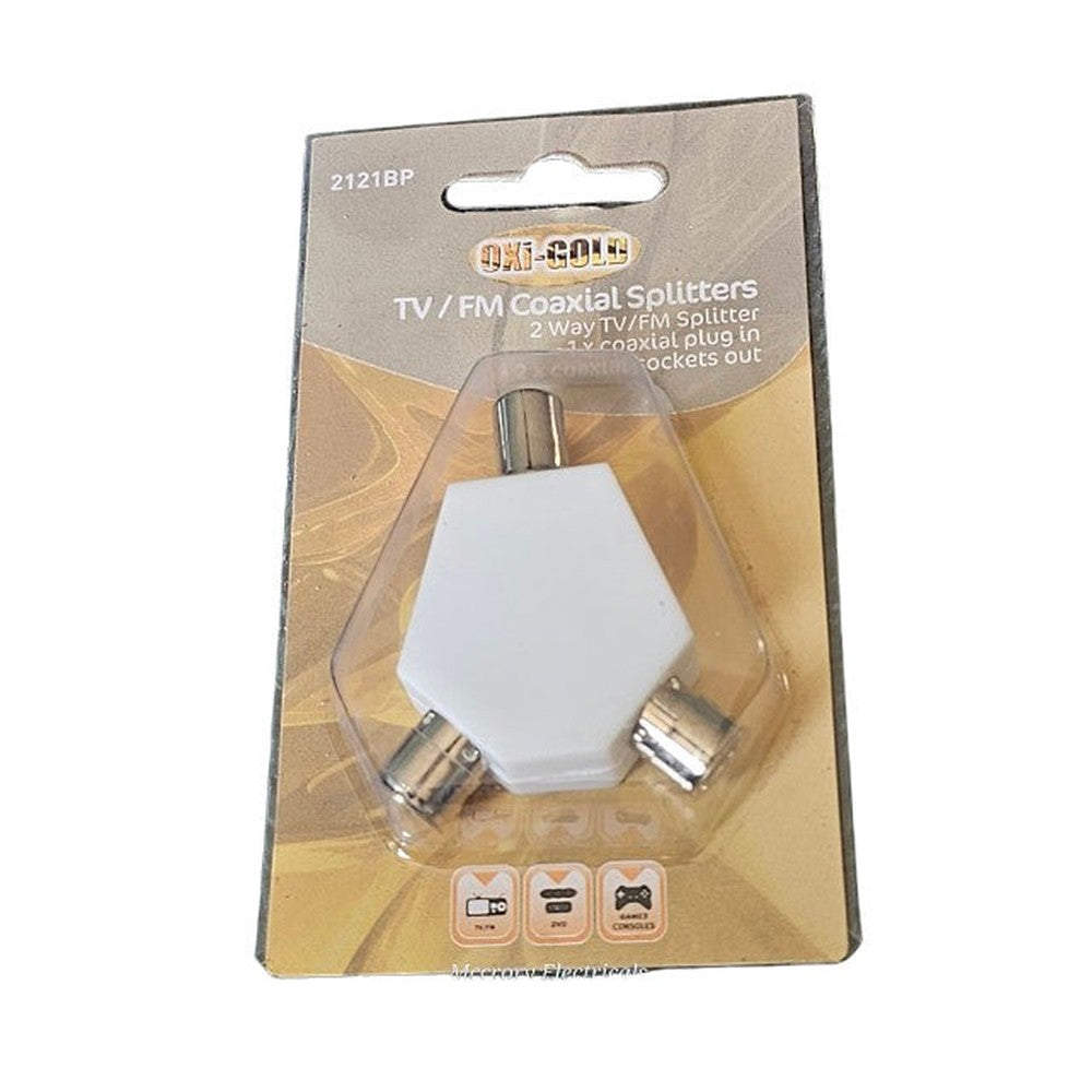 2 WAY TV AERIAL ADAPTER COAX / COAXIAL SPLITTER / Y ADAPTOR ARIEL DUAL CONVERTER