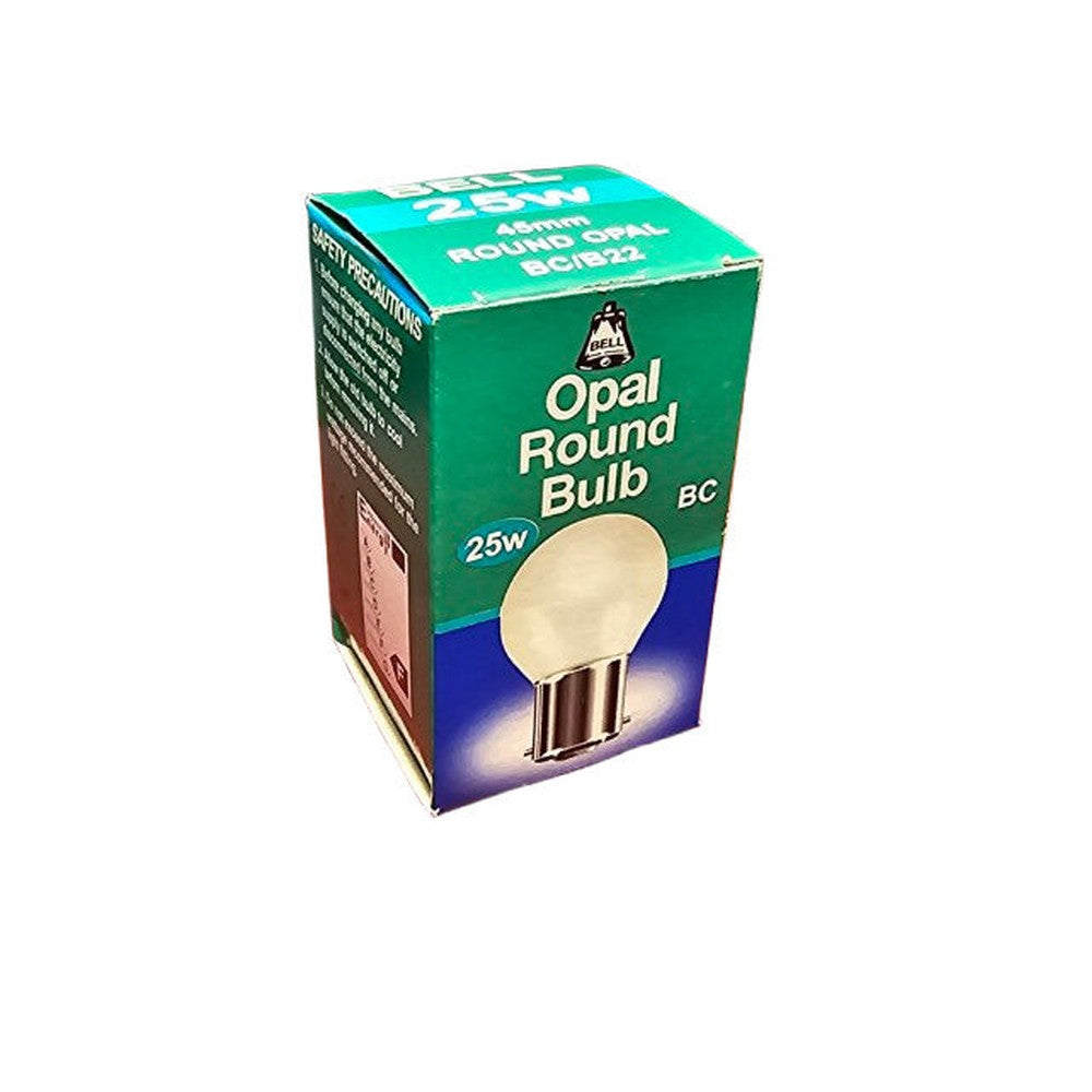 BC B22 25w 4 Pack Bell 240v Opal Triplle life Round Golf Ball Bulb