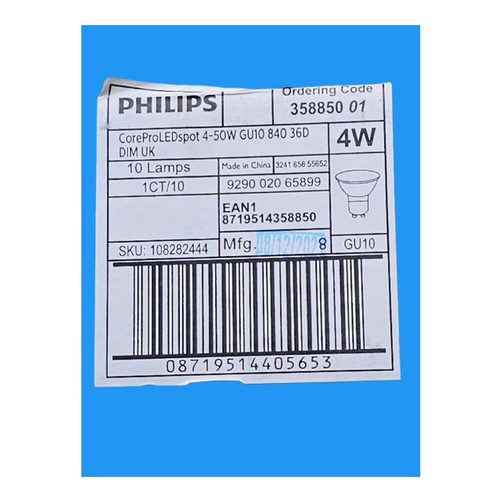 Philips 4w = 50w GU10 LED Spot CorePro Bulb Lamp 350Lm 4000k 15000h