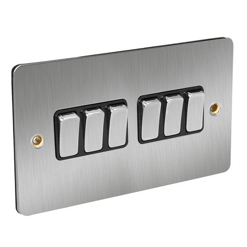 CED Satin Chrome Switches & Sockets - Axiom Electrical Fuse USB Cooker Flatplate