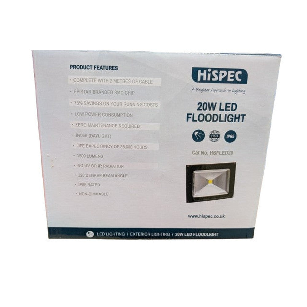 Hispec 20W LED Floodlight (M878) Ip65 1800 lumens