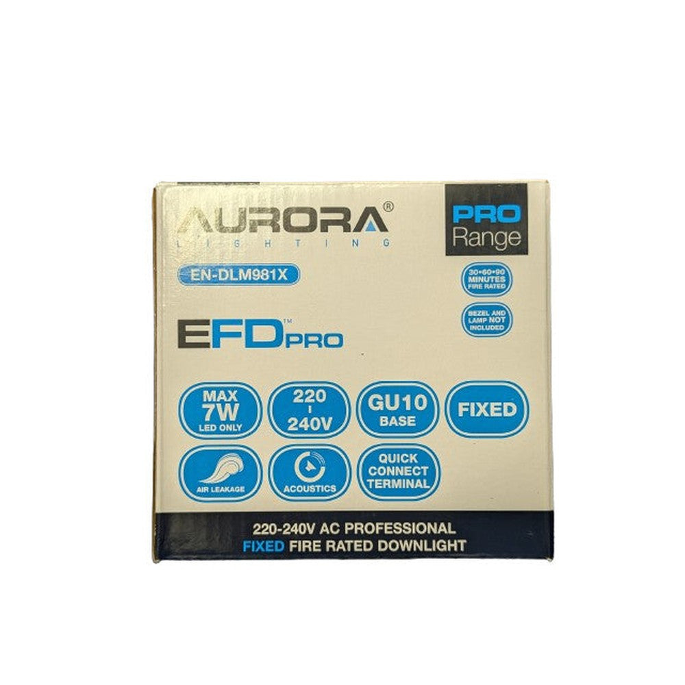Aurora EN-DLM981X EFDPro Fixed Fire Rated Downlight GU10 (Bezel not included)
