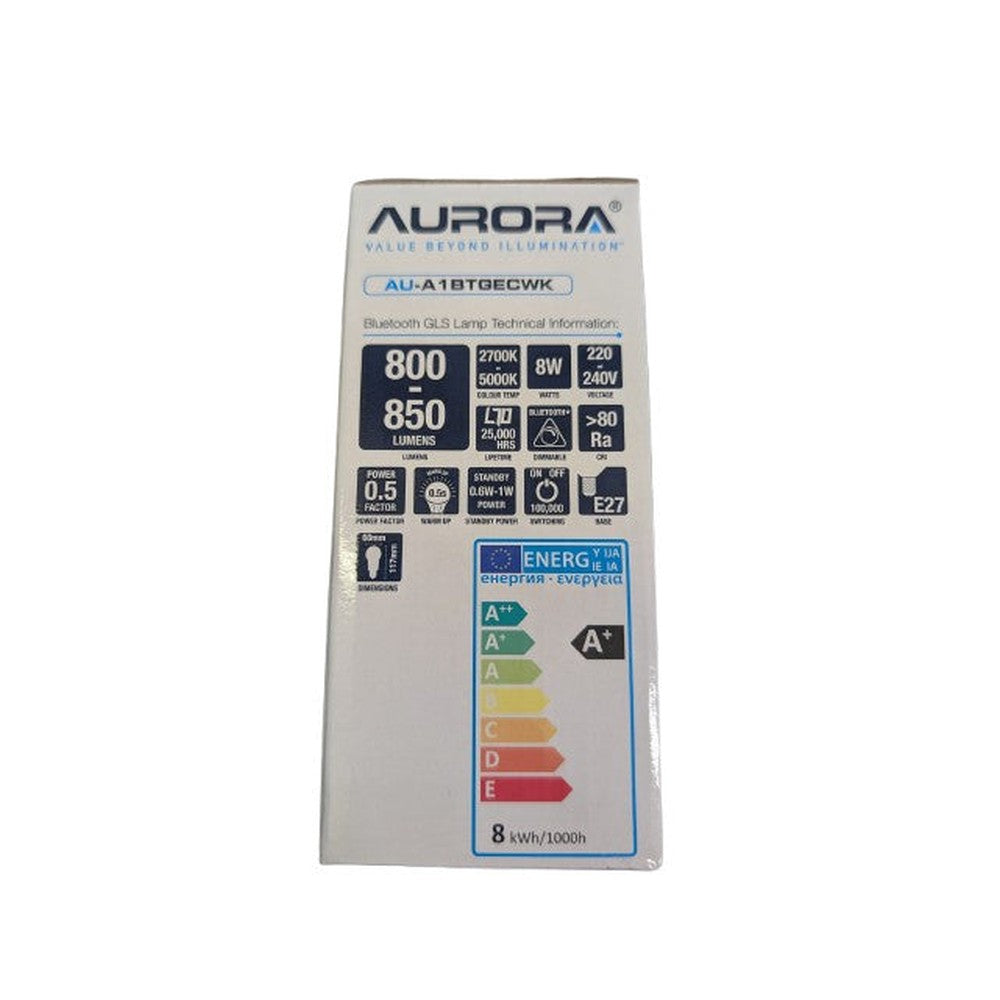 E27 8w Aurora Lighting AU-A1BTGECWK Smart GLS RGBCX  LED Lamps Starter Kit