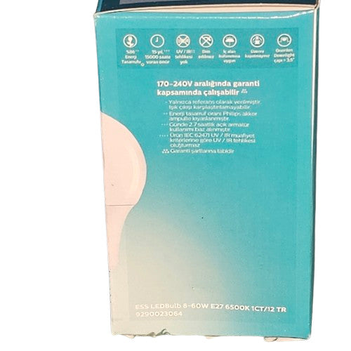 Gls E27 Philips Essential LED 8 watts ES Daylight E27 Philips 86% Energy Saver
