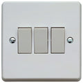 3 Gang 2 Way 10AX Moulded White Switch Contactum X2732 (Pack of 2)