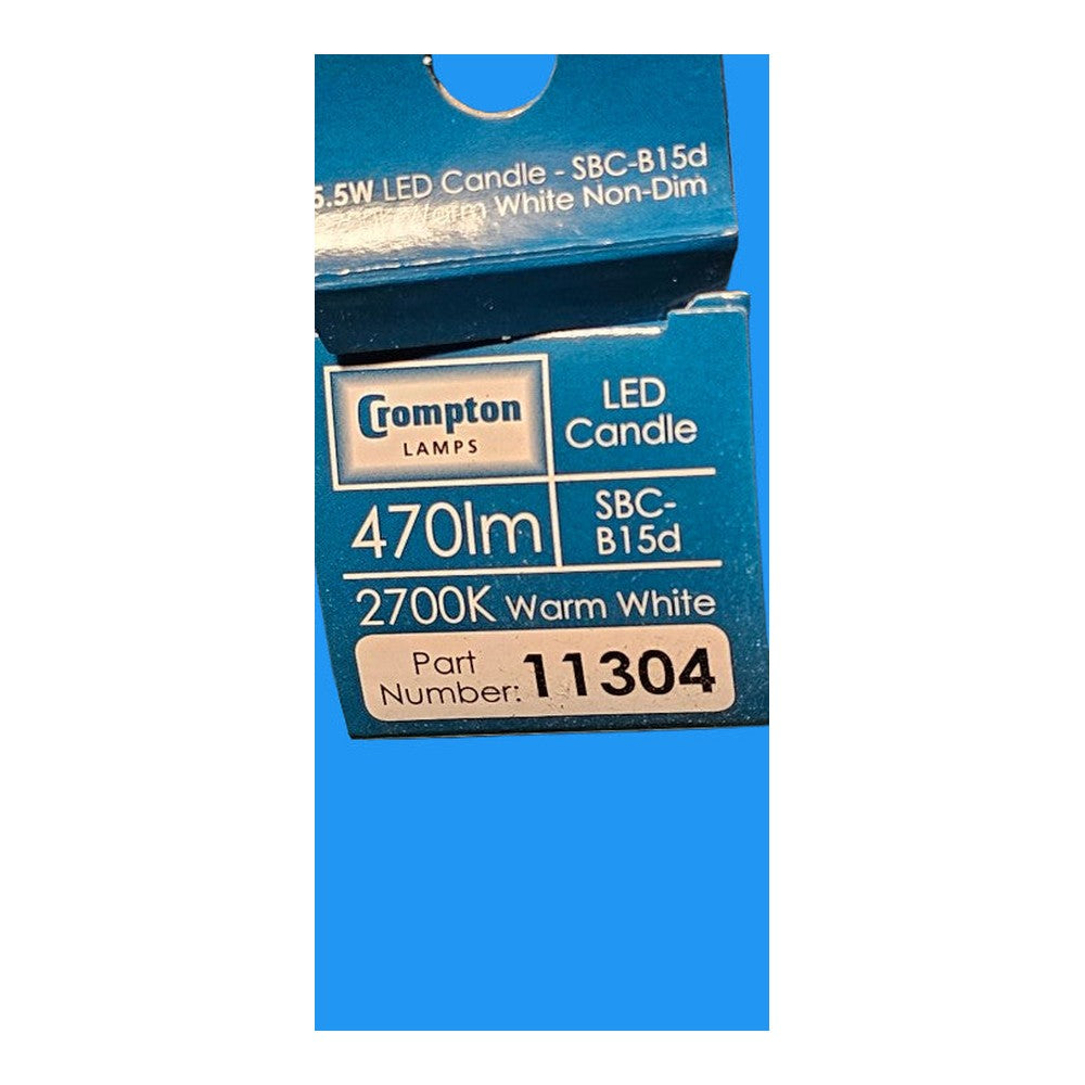 SBC B15d 5.5w = 40w LED Candle Bulb Lamp 2700k Warm White 470lm