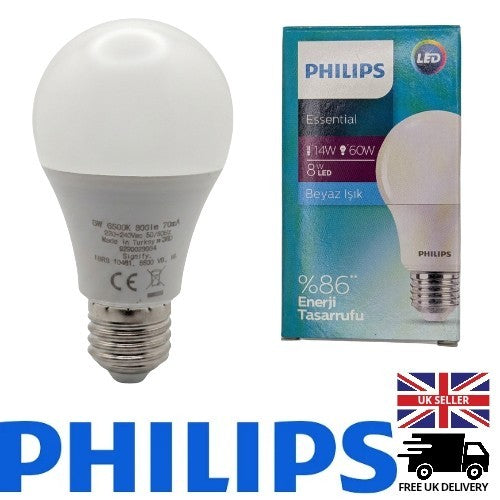 Gls E27 Philips Essential LED 8 watts ES Daylight E27 Philips 86% Energy Saver