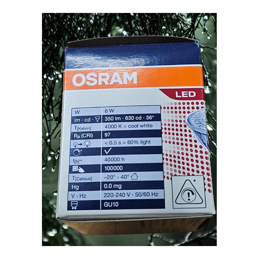 Osram GU10 CR197 6W = 40W Parathom PRO 4000k CRI97 Dimmable Cool White