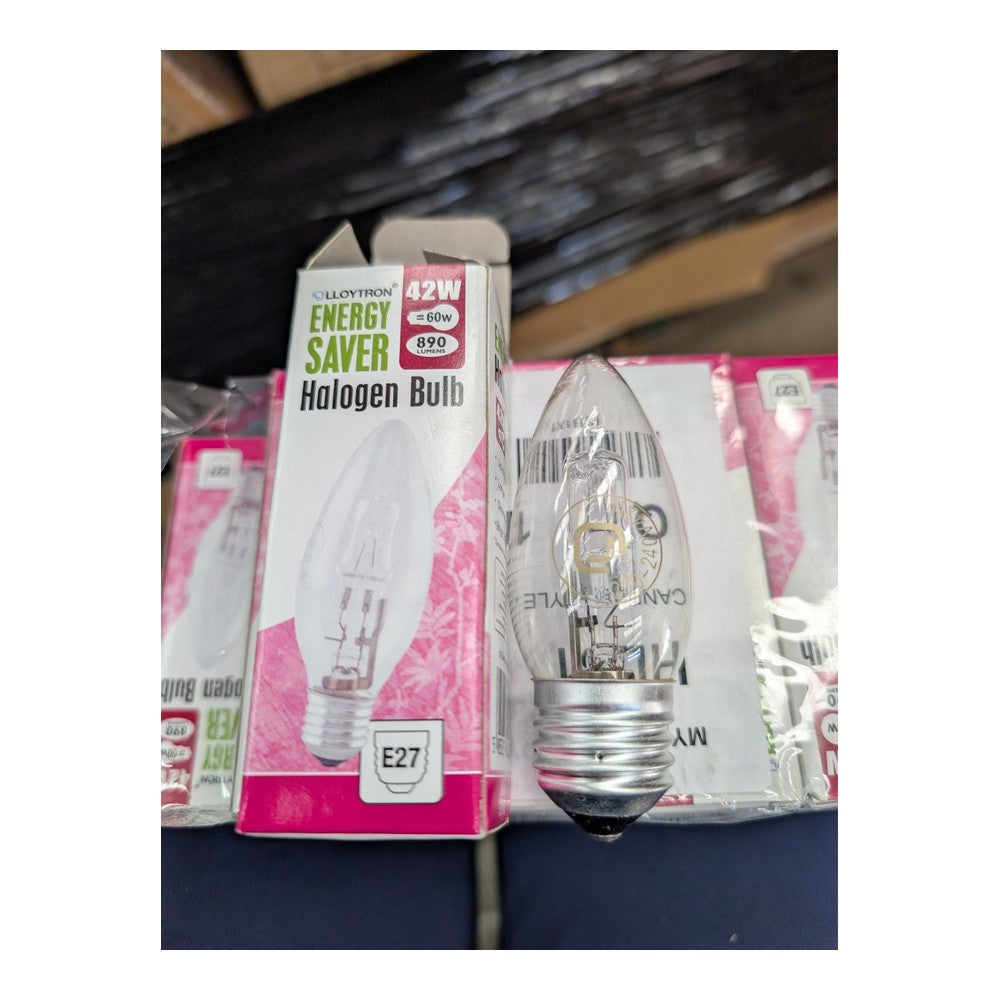 E27 42W (=60W) X 4 Dimmable Halogen Clear Candle Light Bulbs Bright White Light