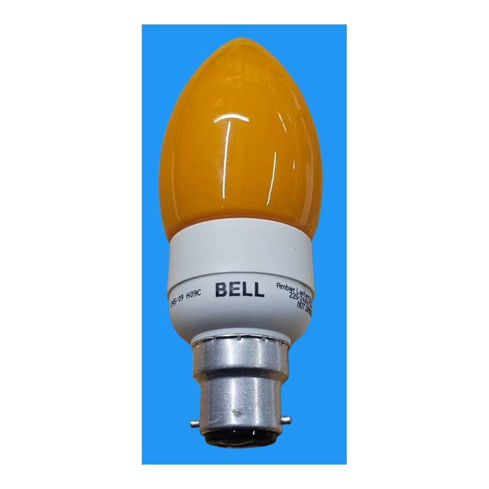 BC / B22 11w Fluorescent AMBER Lantern Bulb BELL Energy Saver Candle 8000H