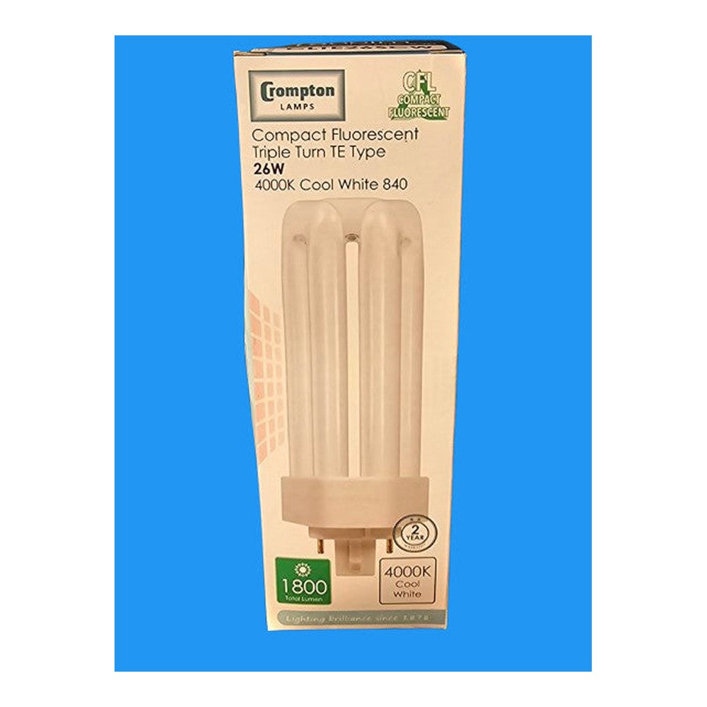 Crompton 26w TE Triple Turn Compact Fluorescent 4000k Cool White 1800lm CLTE26SC