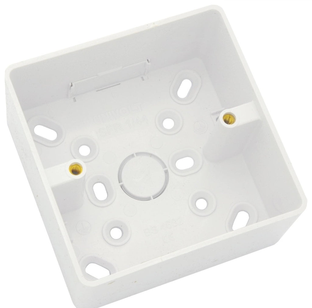 Box of 10 Surface Box Single Gang Round Edge Dietzel Univolt SFR 1 - 32 White