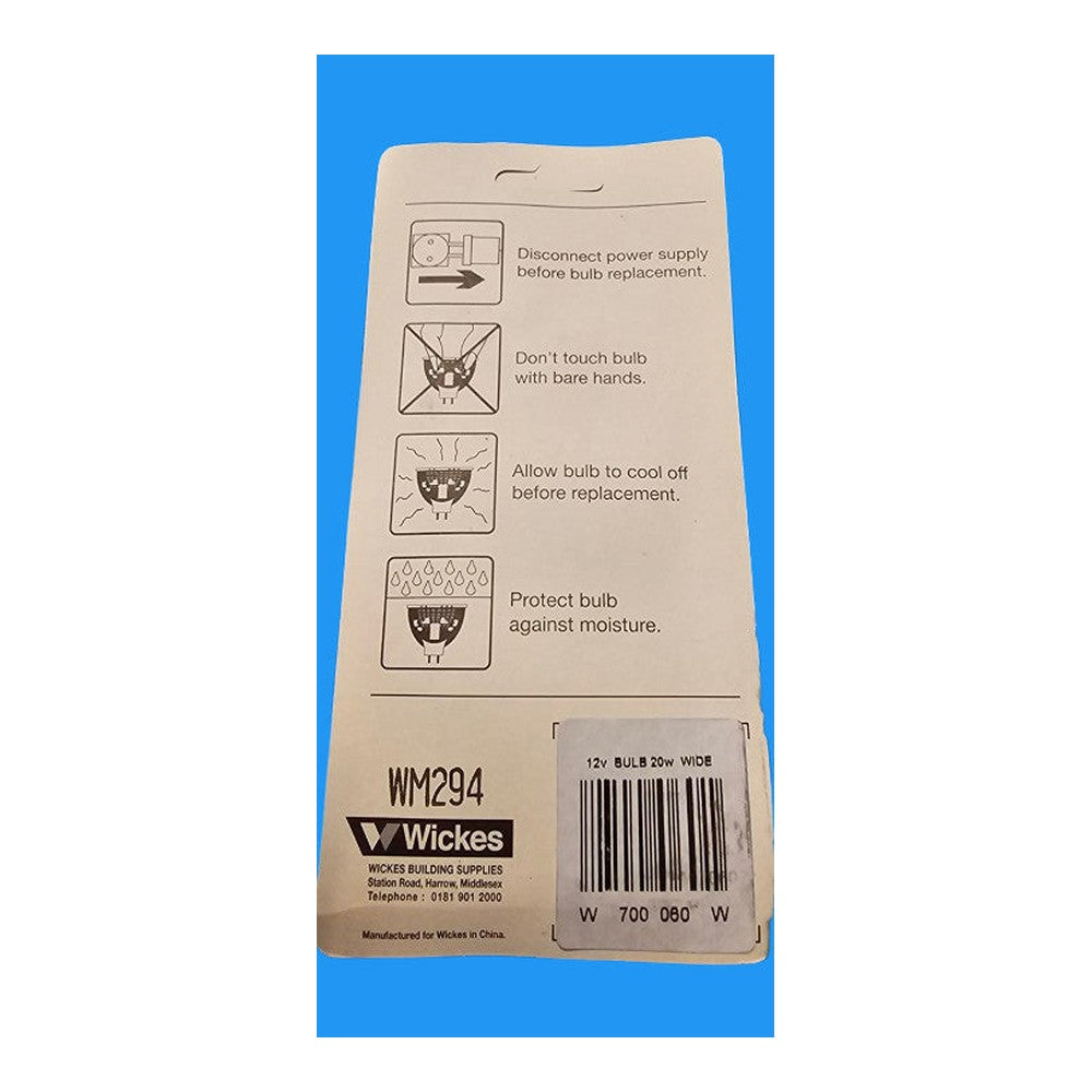 MR16 GU5.3 20w Wickes Low Voltage Dichroic Bulbs Pack of 2