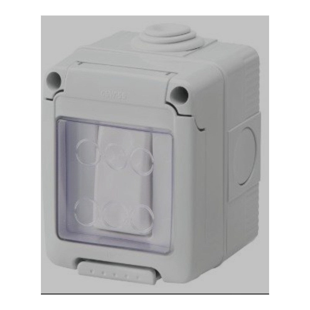 2 x WATERTIGHT ENCLOSURE WITH SYSTEM DEVICES - WITH PUSH-BUTTON 1P NO 10A -