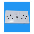 Opus 2 Gang 13A USB Switched Double Socket White