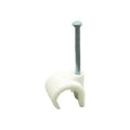 200x 7mm-10mm Cable Flexi Clip White Round Nail - Tough, Flexible Olympic Fixing