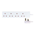 Pro Elec PL09181 2 metre 4 Gang Extension Lead - White - UK 3 Pin Plug
