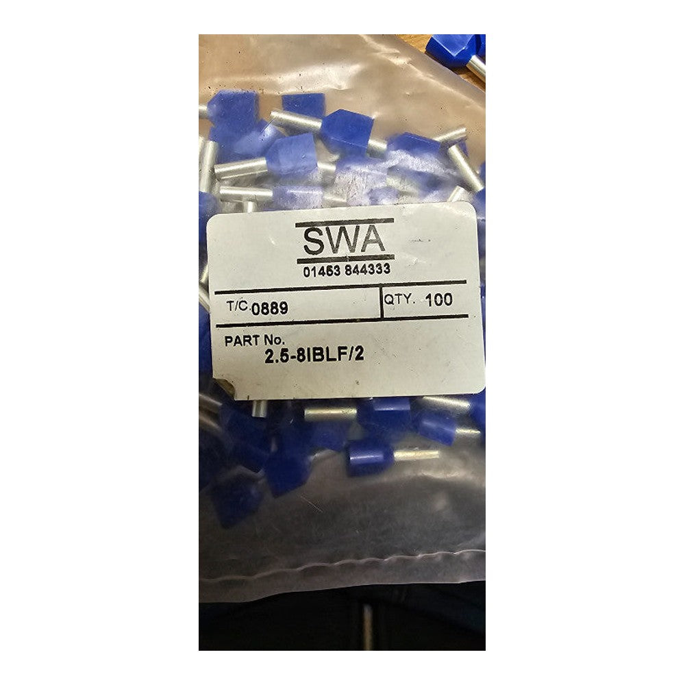 Blue Male SWA Insulated Bullet Crimp Electrical Wire Terminals 2.5-81BLF/2
