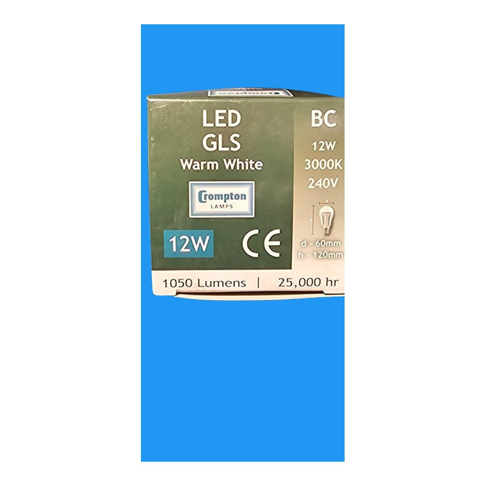 BC 12W LED GLS ( Pack of 3 ) Crompton Warm White 3000k Bulb Lamp 1050lm A+