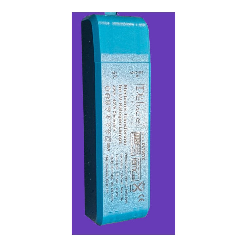 Electronic Dimmable Transformer 12v 20-60VA Deluce EN61046 DLT60TC For Low Volt