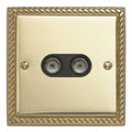 Contactum 3148GB Co-axial Twin TV - FM Coaxial Aerial Socket - Georgian Brass
