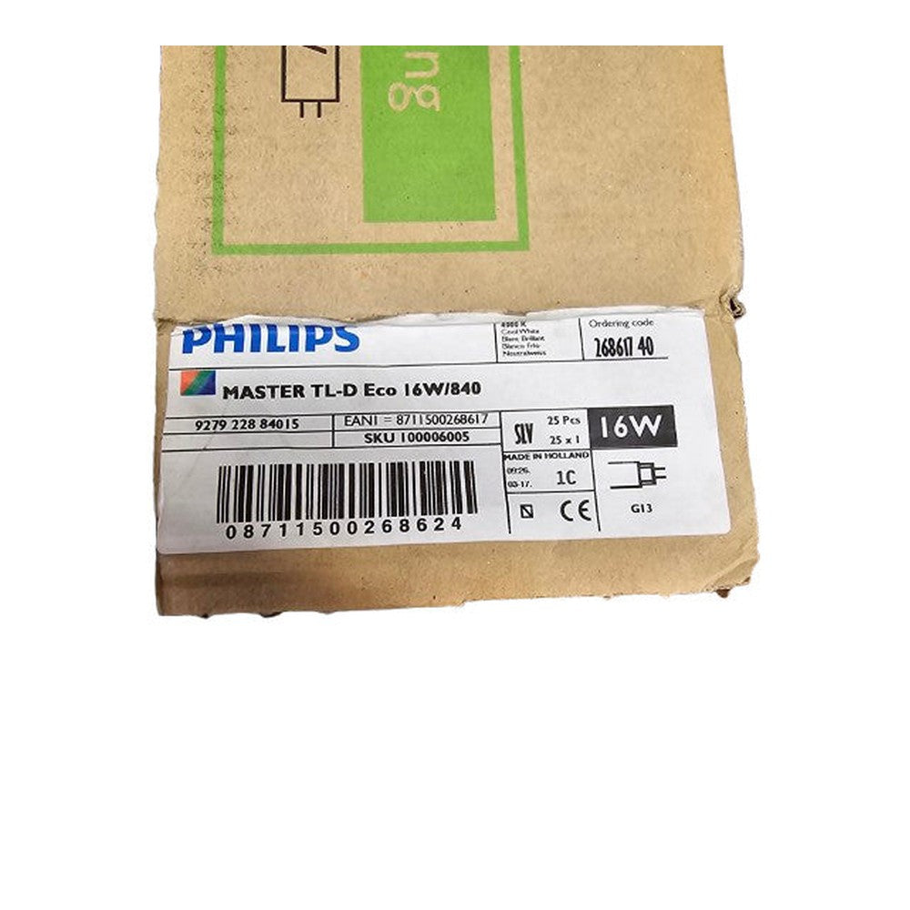 2 x Philips TL-D ECO 16W/840 T8 1300Lm 2 foot tube 1500 hrs
