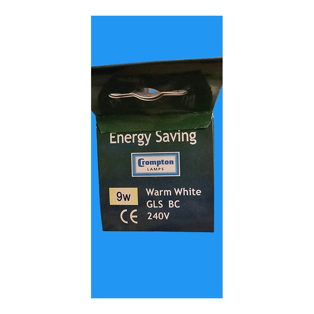 BC GLS 9W = 40W ( Pack of 2 ) Crompton Energy Saver Bulb Lamp 240v 432lm 2700k