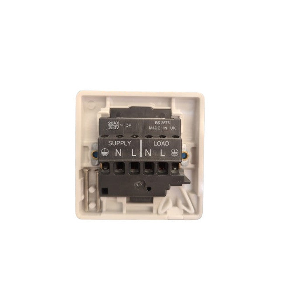 MK Logic Plus K5423D1WHI White Moulded 20a DP Switch Neon Red Rocker  F/O