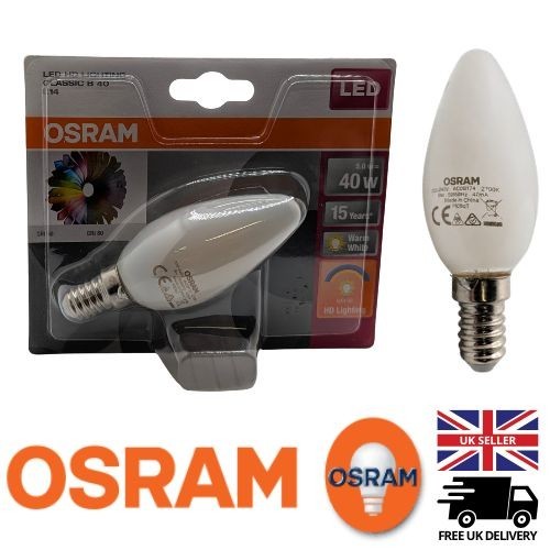OSRAM 813717 LED Star + Classic B40 5w = 40w Candle Bulb Warm White SES E14