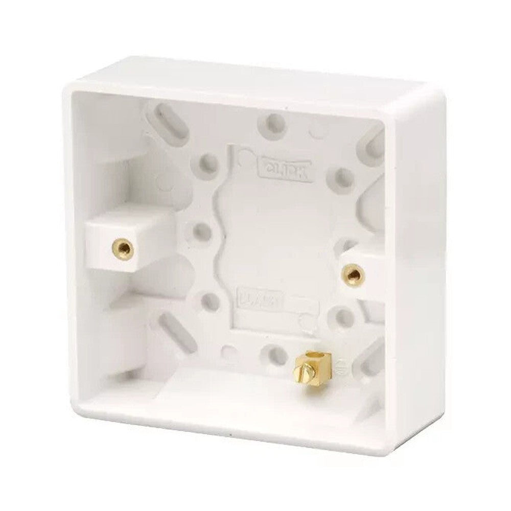 25mm Pattress Box White Moulded Click Mode CMA081 Mode 1 Gang Pack Of 5